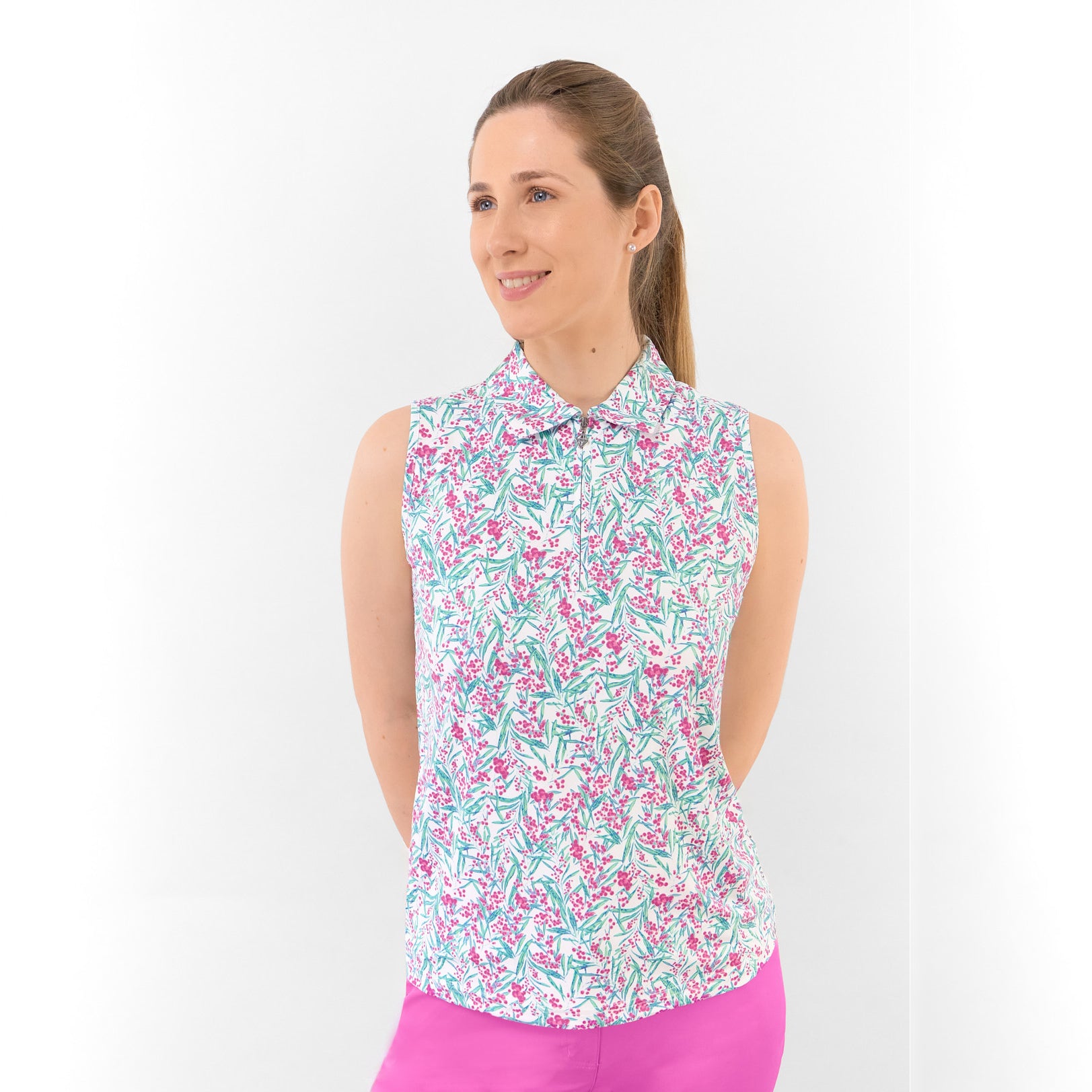 Pure Golf Ladies Sleeveless Polo – Striking Style Meets Breathable Comfort