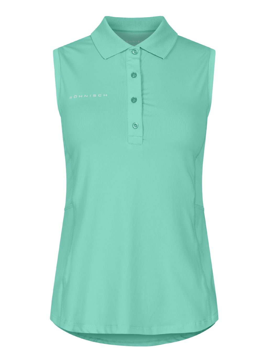 Rohnisch Ladies Sleeveless Polo with Textured Panels in Ice Green