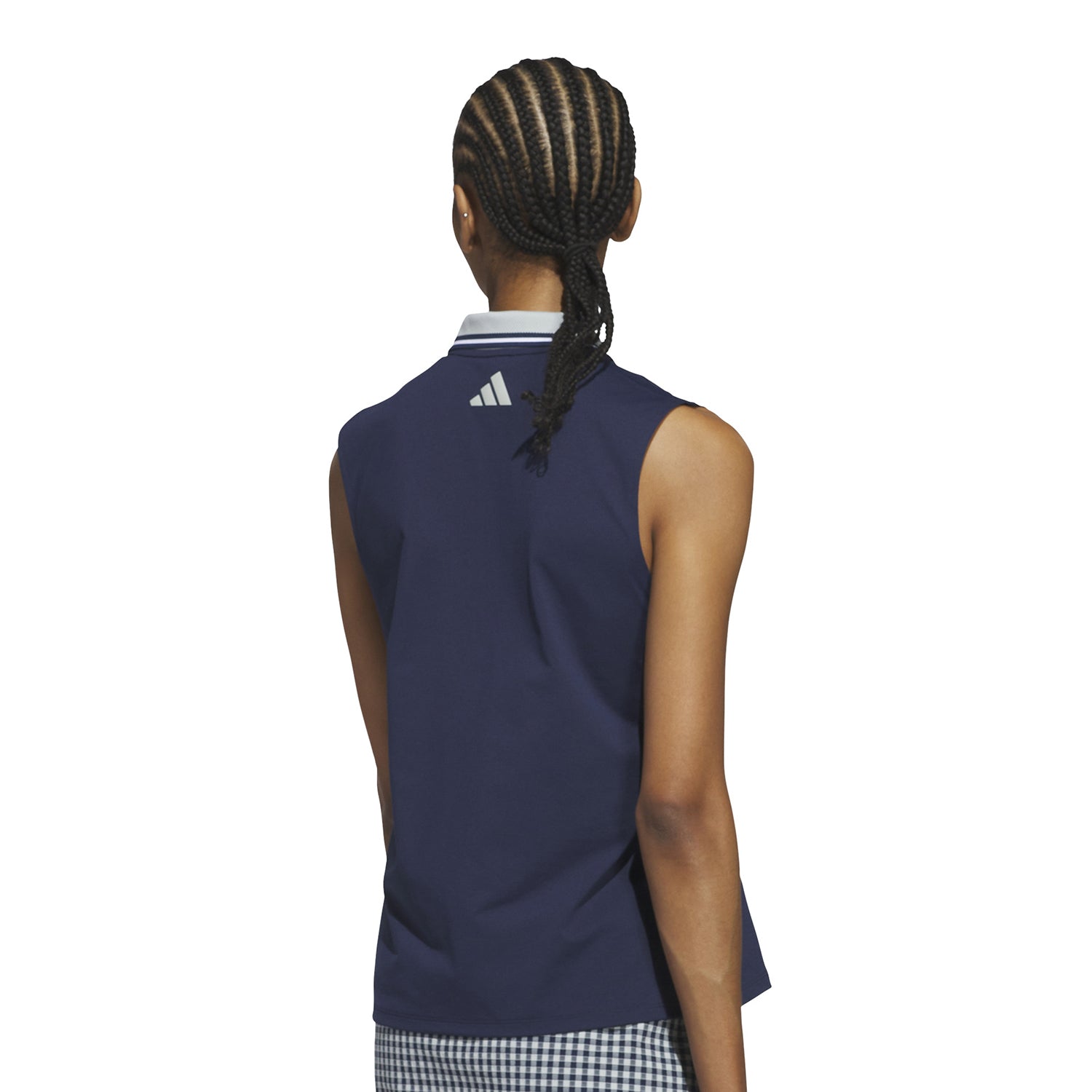 adidas Golf Ladies Navy Polo with Woven Collar