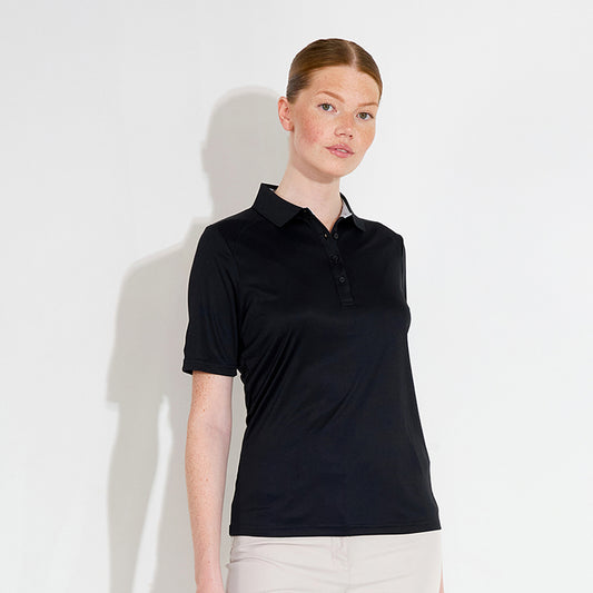 Abacus Ladies DryCool Half Sleeve Polo in Black - Chic Comfort on the Course