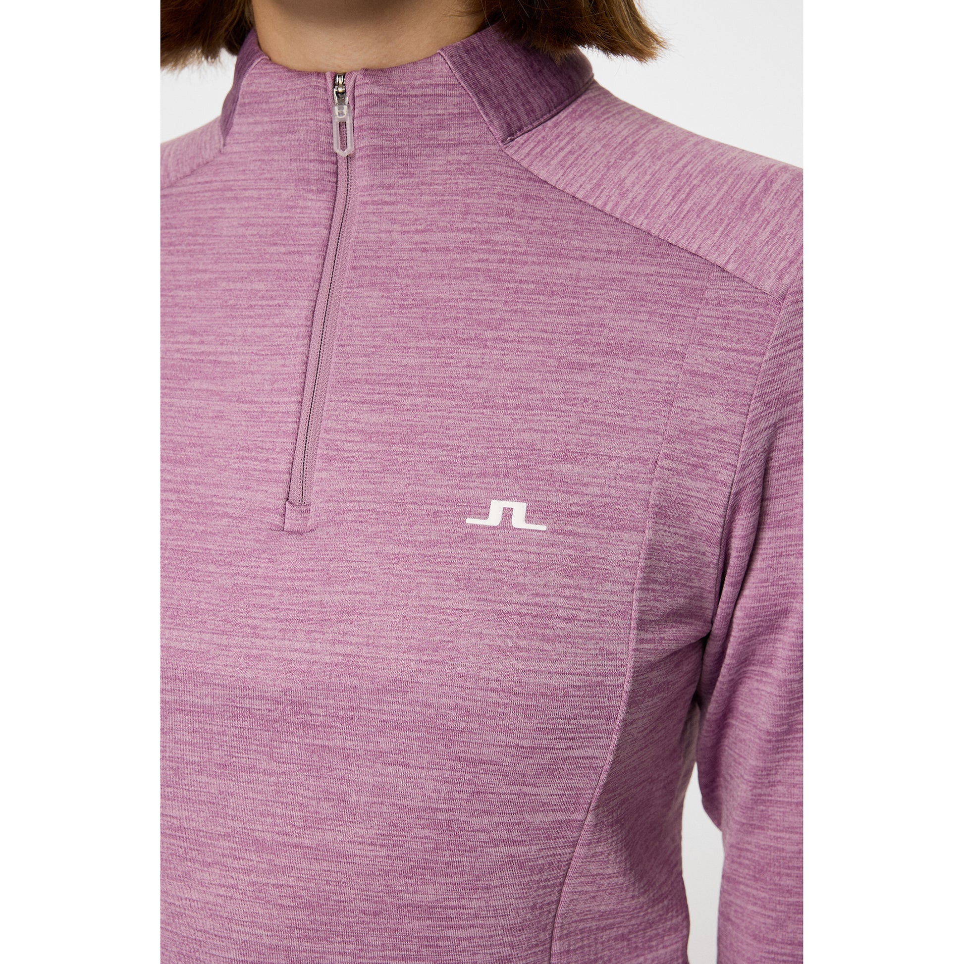 J.Lindeberg Ladies Heathered Zip-Neck Mid-Layer