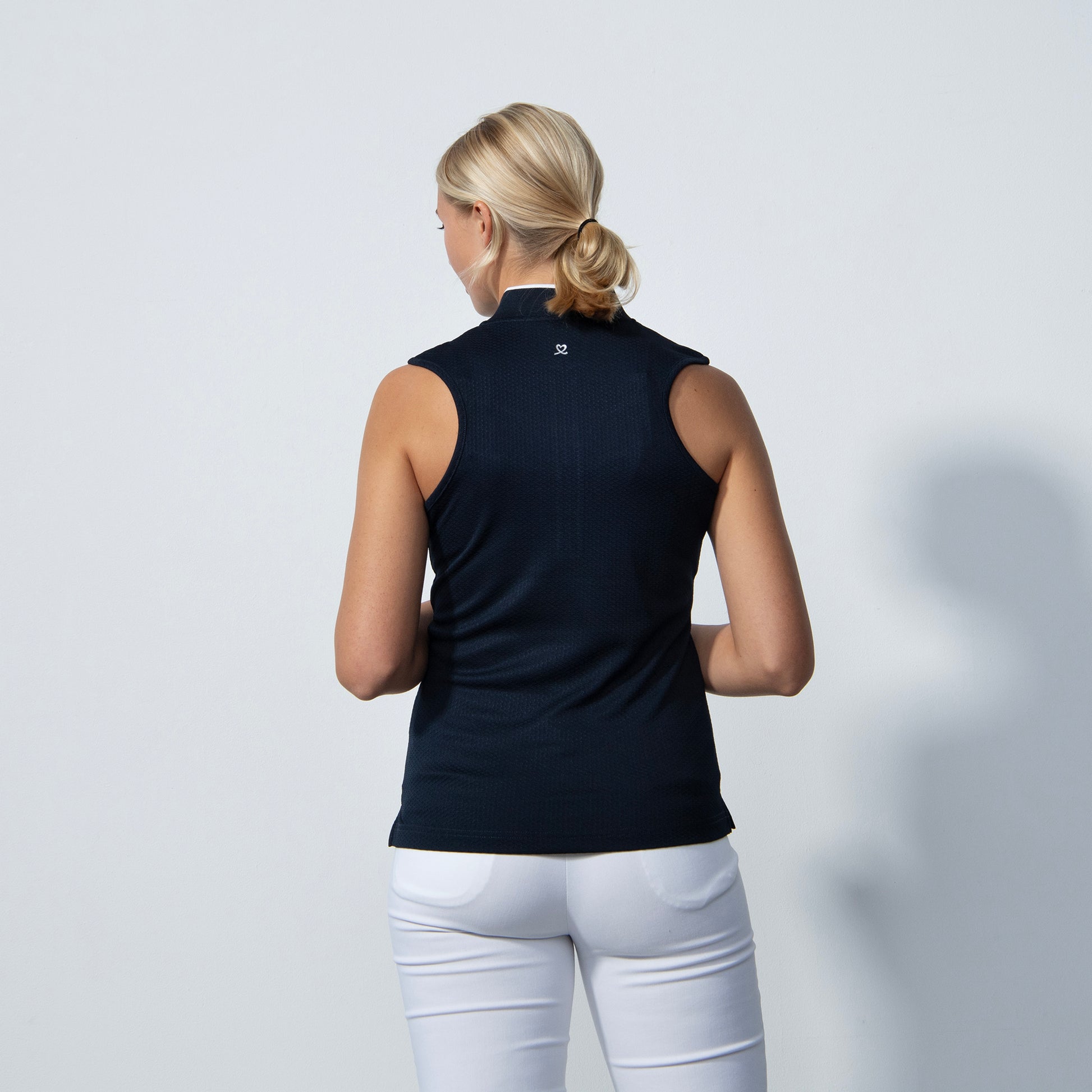 Daily Sports Ladies Honeycomb Sleeveless Polo Shirt with Colour Blocks 
