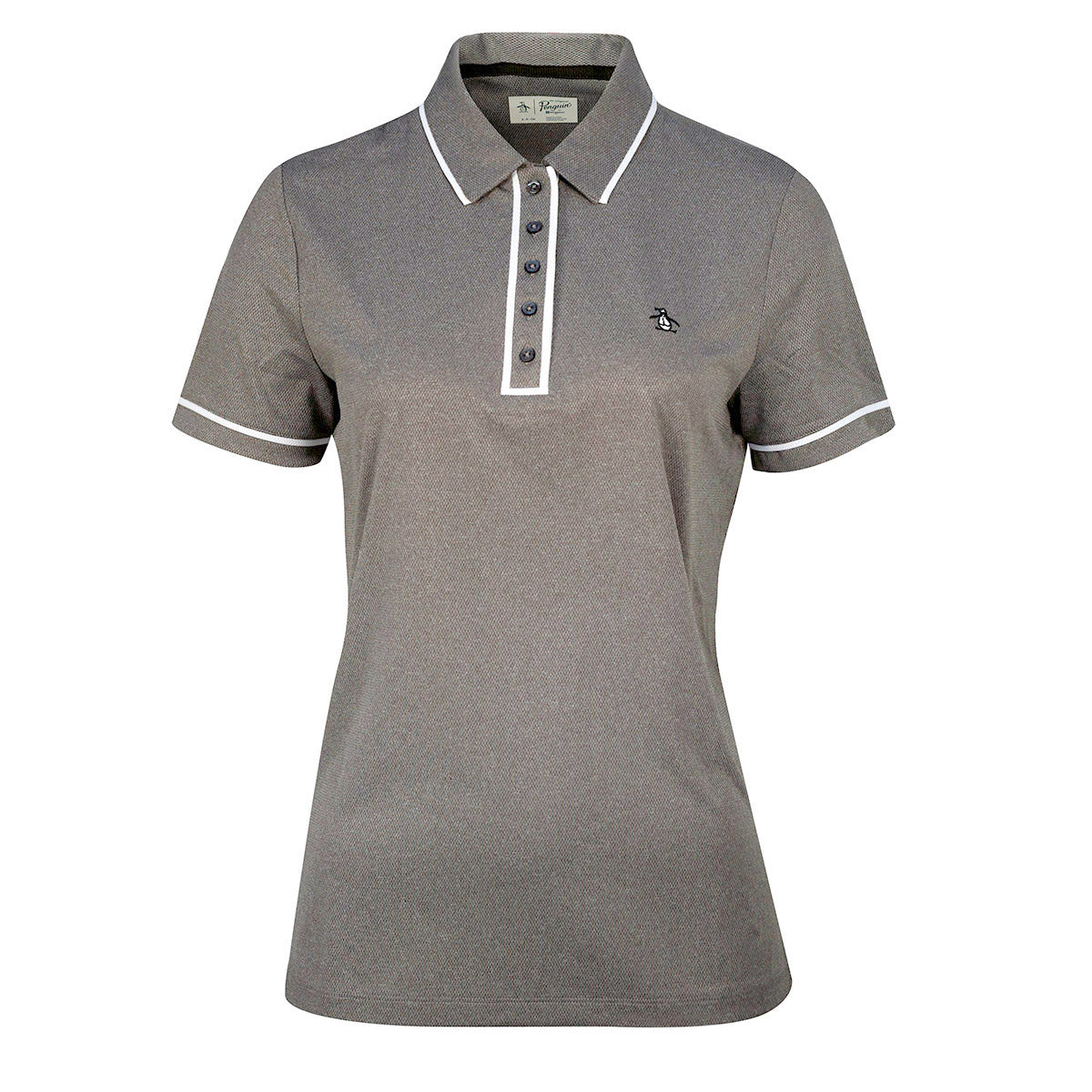 Original Penguin Ladies Piped Short Sleeve Polo in Ristretto