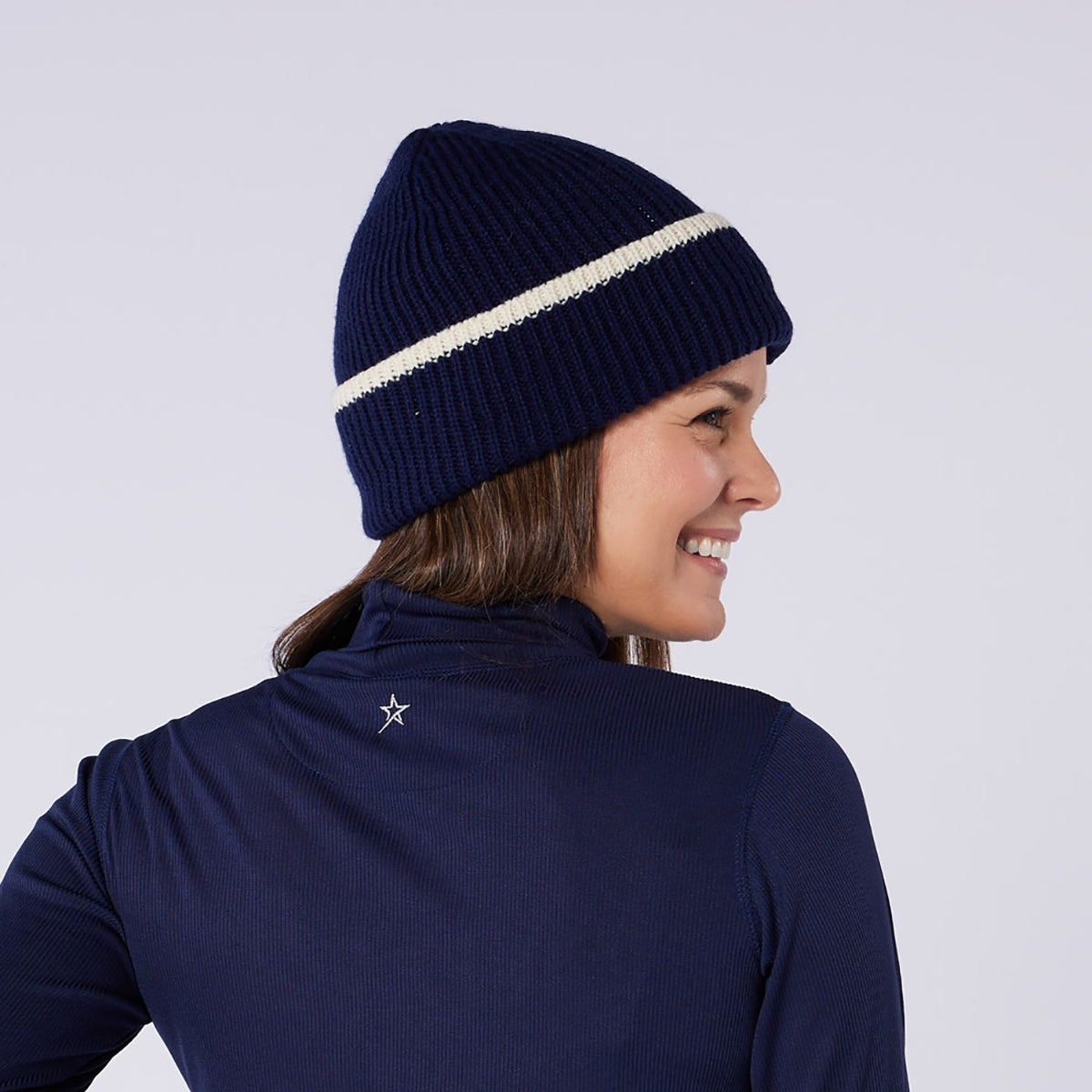 Swing Out Sister Fully Fleece Lined Water Resistant Beanie Hat in Navy