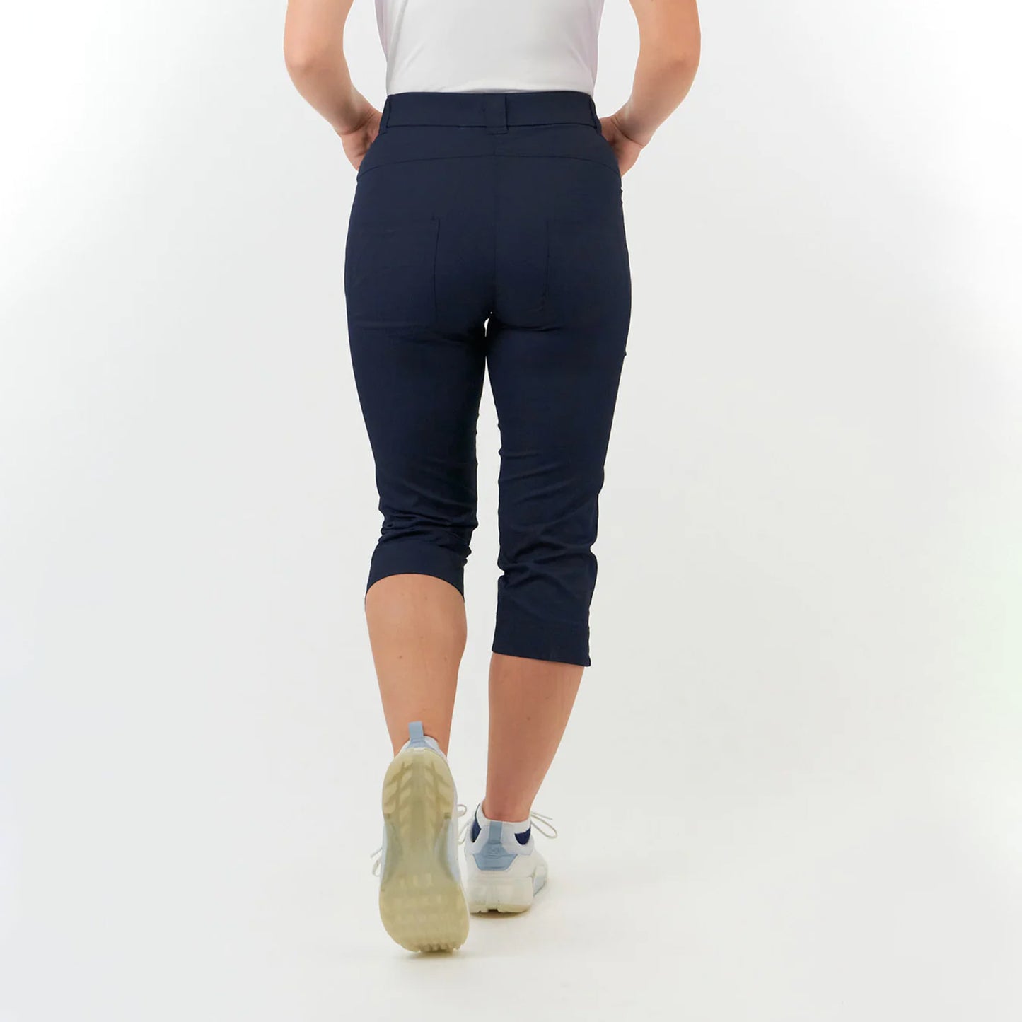 Pure Golf Ladies Stretch Capri in Navy