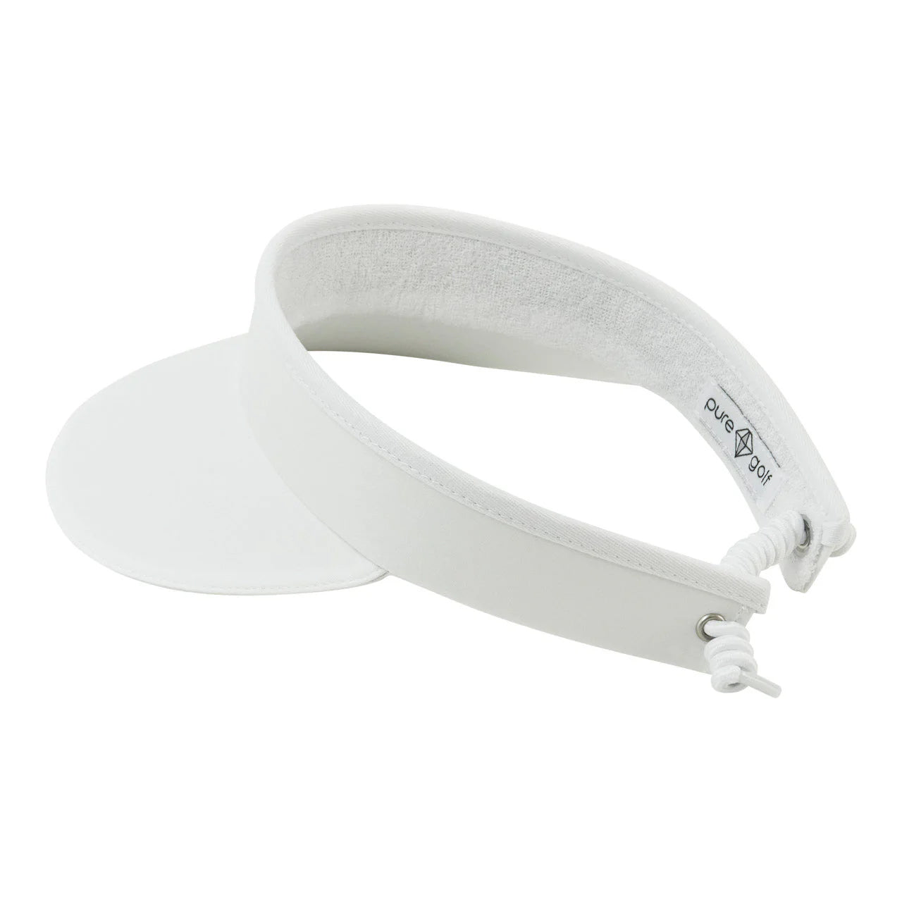 Pure Ladies Cable Adjusted Golf Visor in White