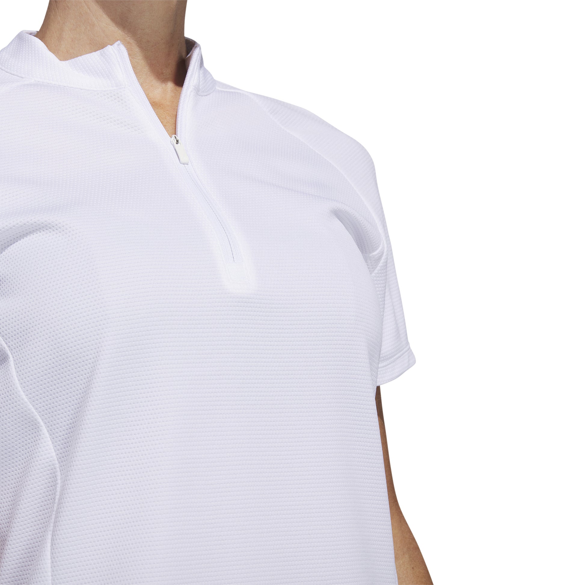 adidas Ladies Textured Short Sleeve Polo in White