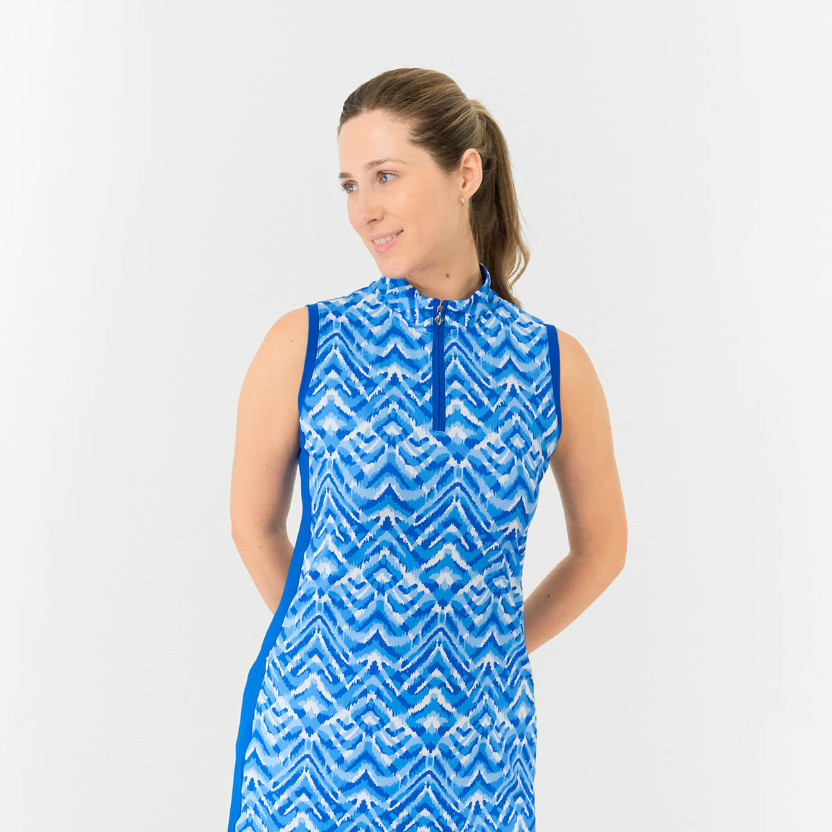 Pure Golf Sleeveless Dress in Aztec Style Print