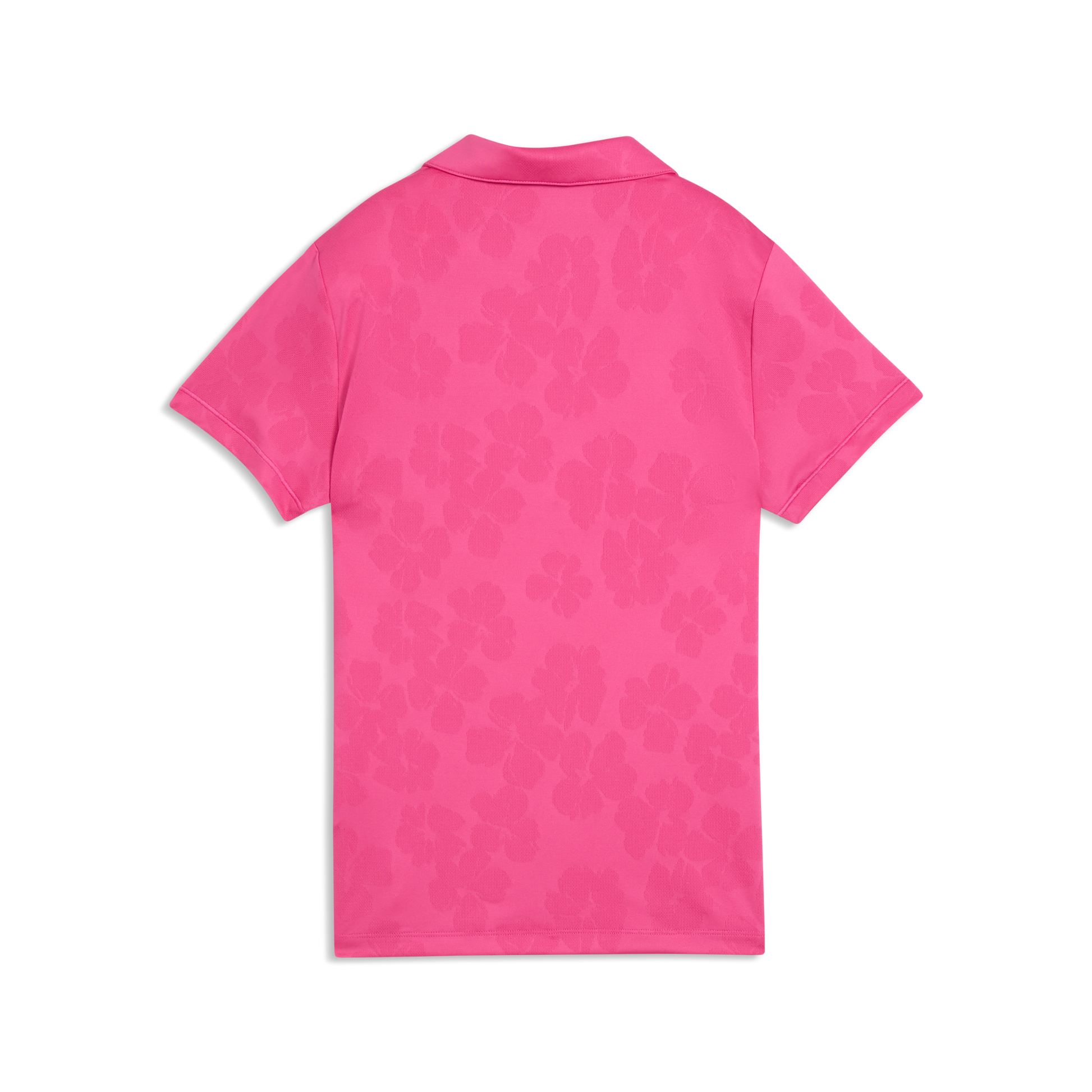 Puma Golf Ladies Short Sleeve Polo with Elegant Floral Jaquard Detail