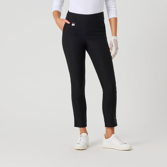 Daily Sports Ladies Pull-On 7/8 Trousers with Super-Stretch Finish in Black