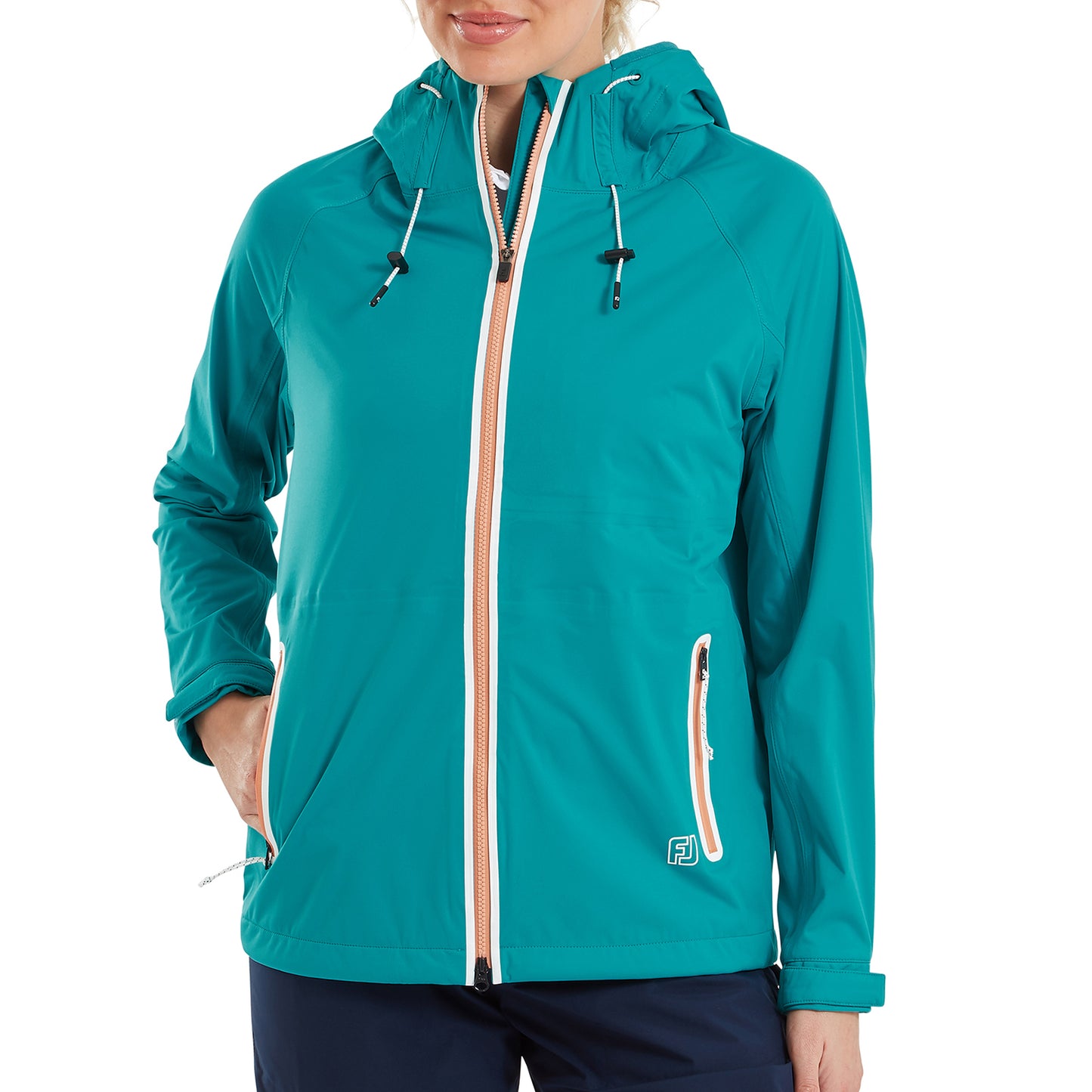 FootJoy Ladies Waterproof Jacket with Adjustable Hood for Stylish Weather Protection