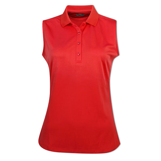Callaway Ladies Essential Sleeveless Opti-Dri Polo in True Red - XS Only Left