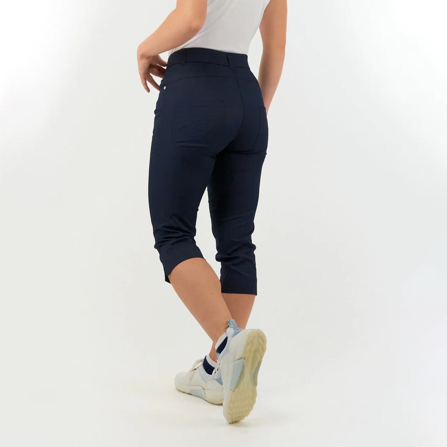 Pure Golf Ladies Stretch Capri in Navy