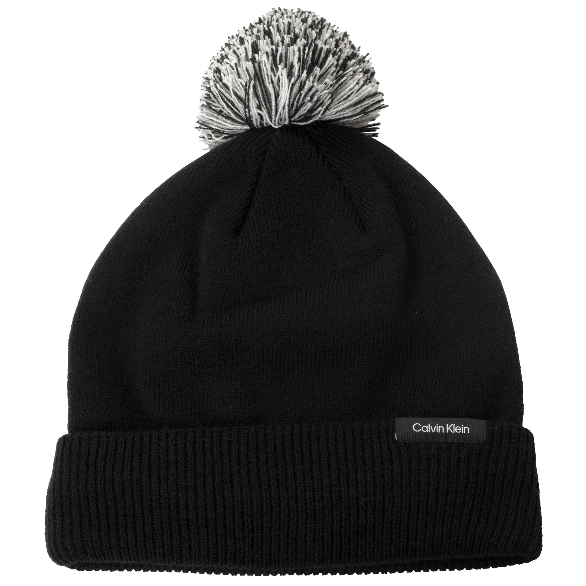 Calvin Klein Mens Fleece Lined Black Bobble Hat