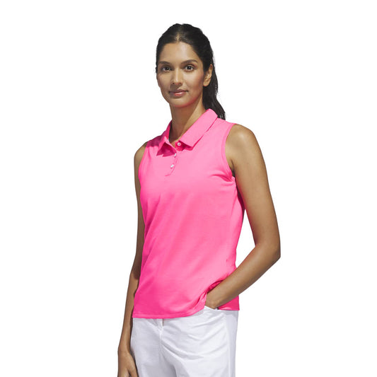 adidas Golf Ladies Vibrant Sleeveless Polo with a Fun Subtle Stripe to Brighten Up The Fairway