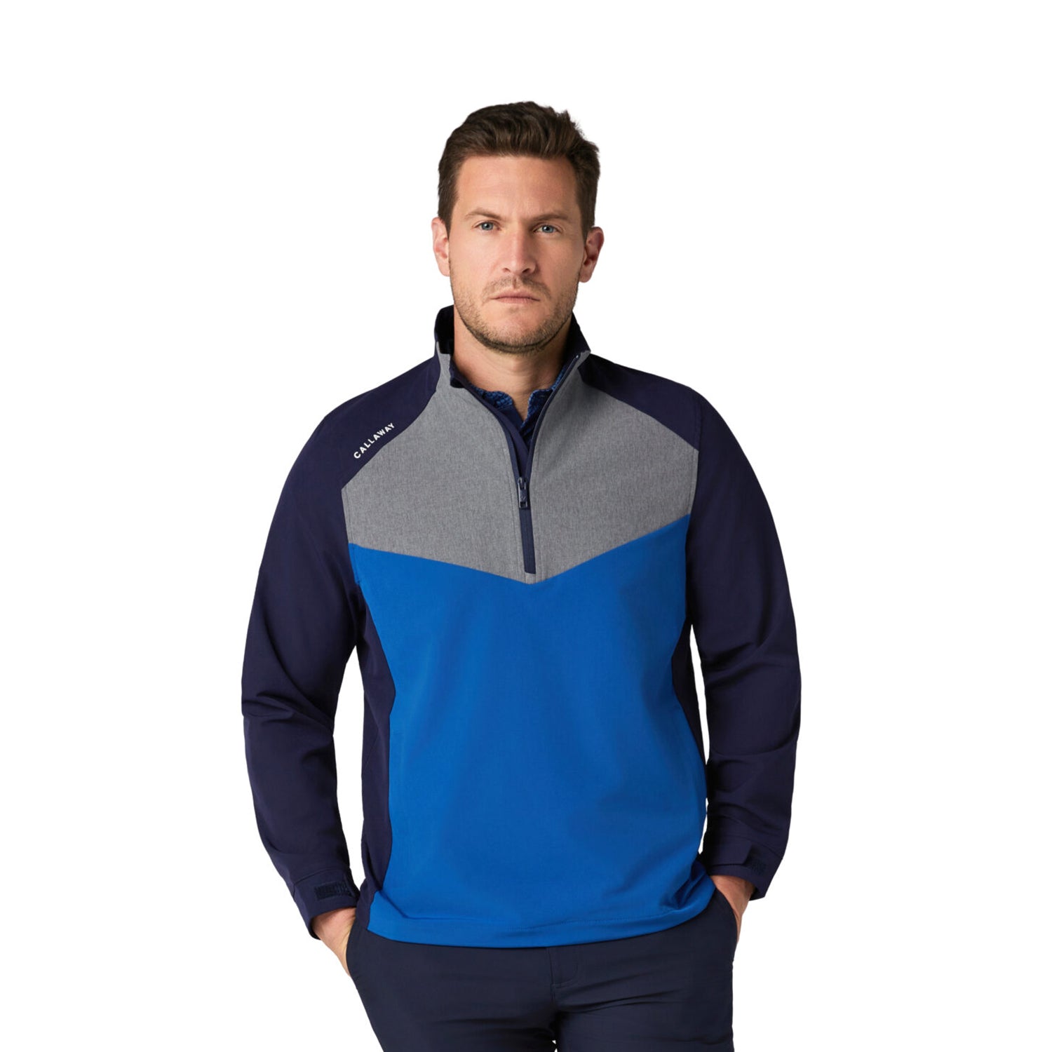 Callaway Mens Colour Block Wind and Water Resistant Golf Jacket