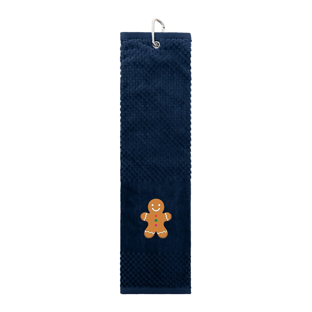 Surprizeshop Ladies Christmas Gingerbread Man Golf Towel in Navy