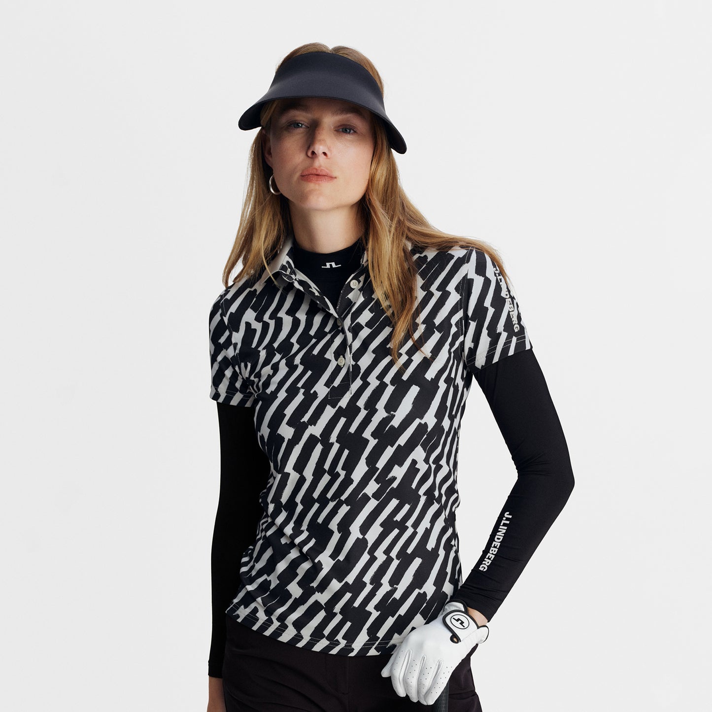 J.Lindeberg Ladies Tour Tech Printed Polo - Feminine Performance with Effortless On-Course Style