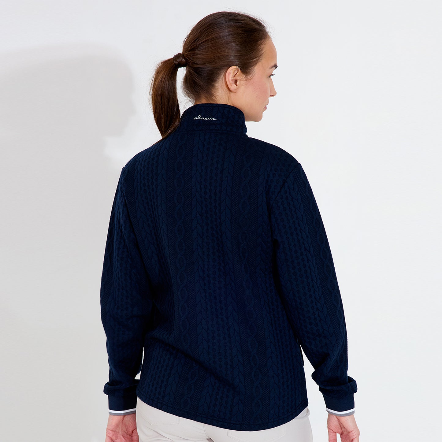 Abacus Ladies Full-Zip Fleece Mid-Layer Jacket in Navy