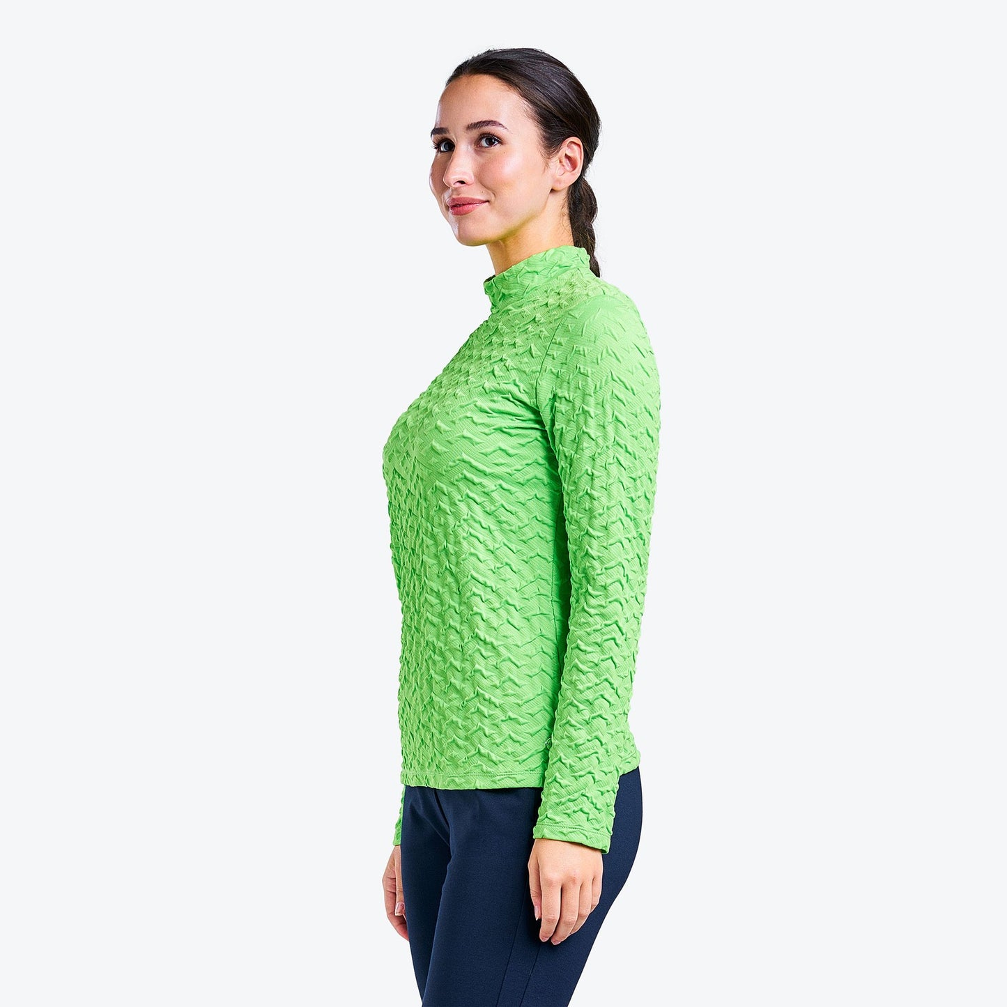 Nivo Ladies Long Sleeve Top with Textured Zig-Zag Print