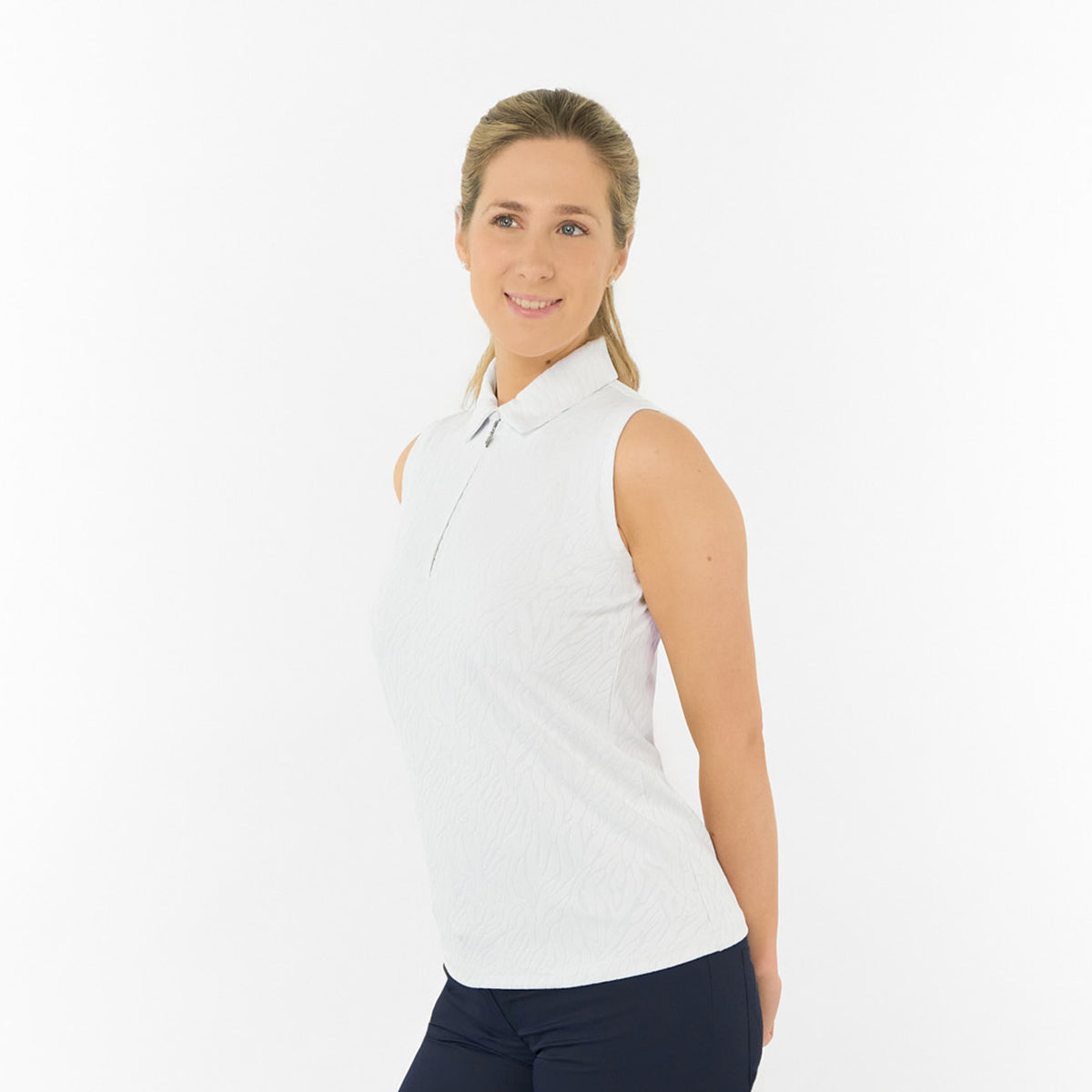 Pure Golf Ladies Textured Sleeveless Polo