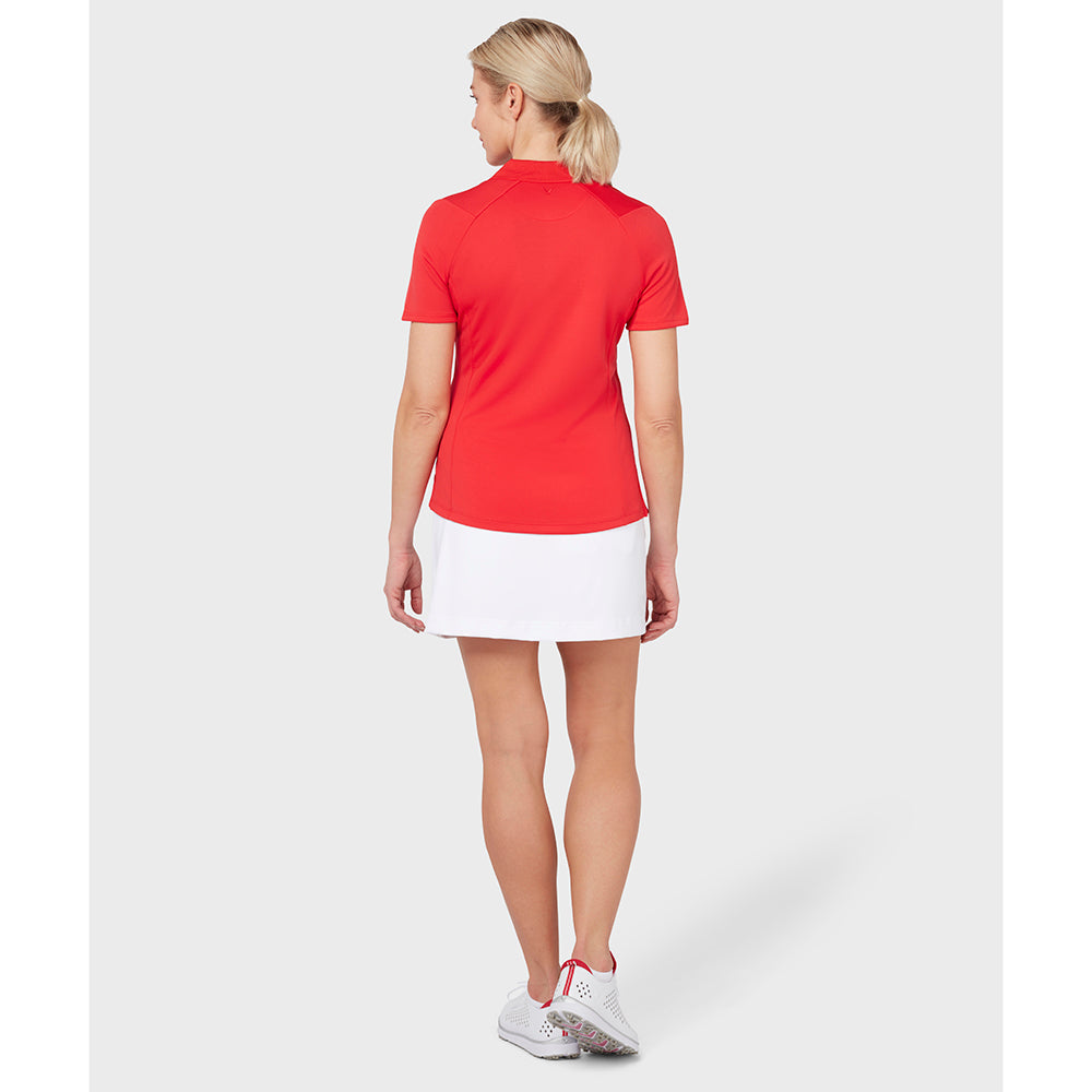 Callaway Ladies Short Sleeve Swing Tech Polo with Opti-Dri in True Red