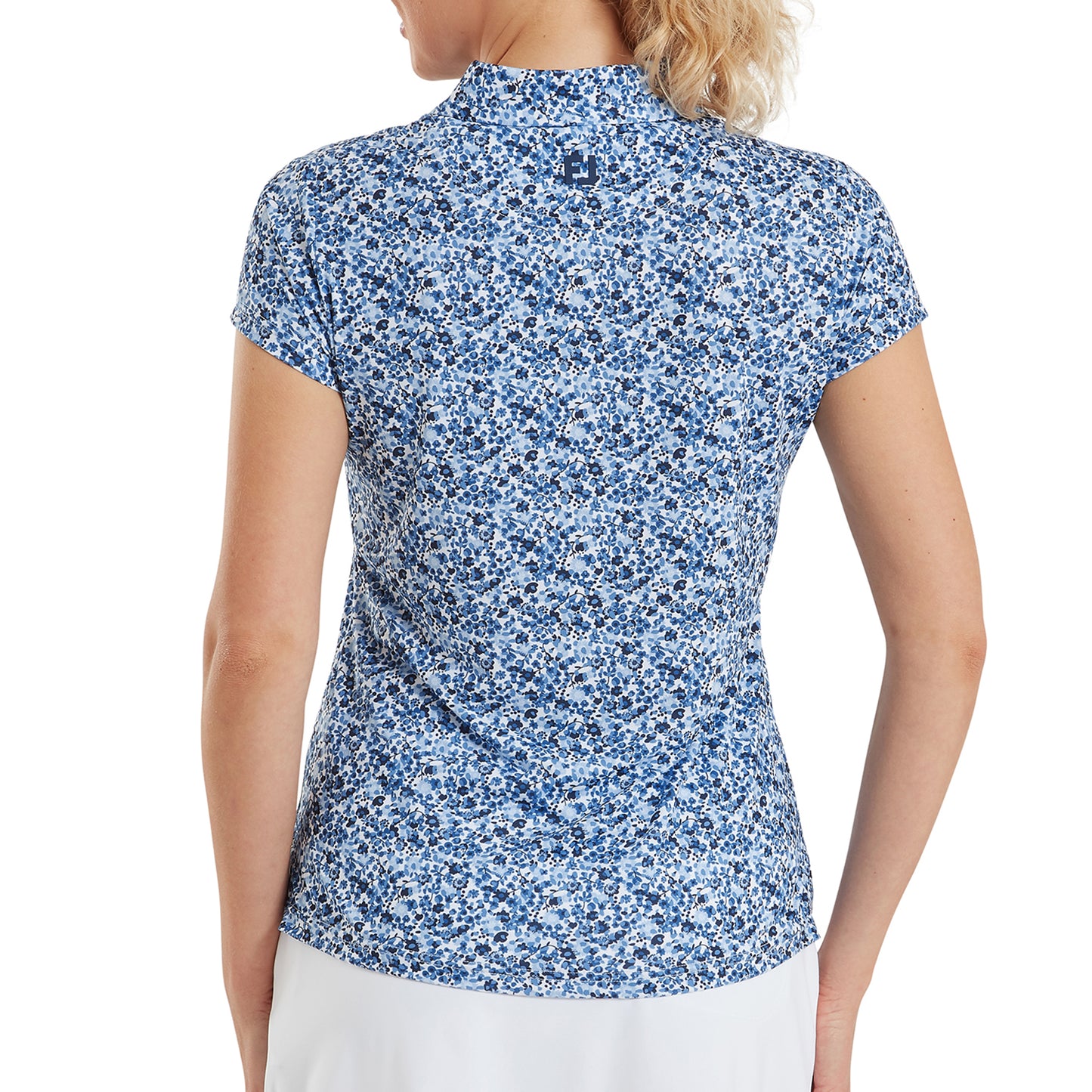 FootJoy Ladies Cap Sleeve Floral Polo - Lightweight, Silky Finish for Classic Golf Elegance