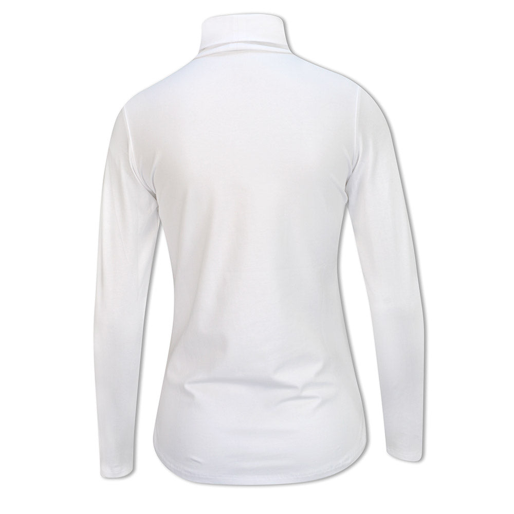 Glenmuir Ladies Long-Sleeve Cotton Roll Neck in White