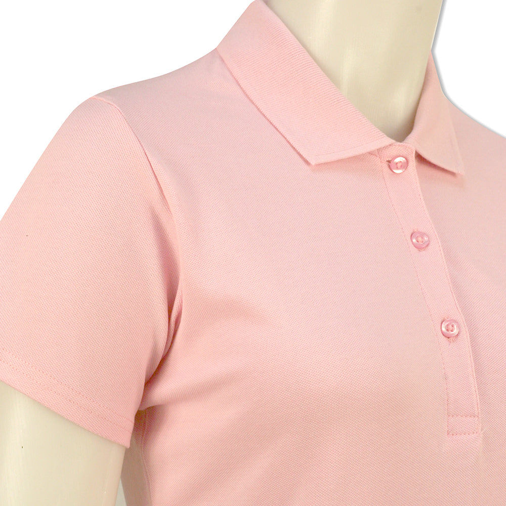 Glenmuir Ladies Pique Knit Short-Sleeve Polo with Soft Cotton Finish in Candy Pink