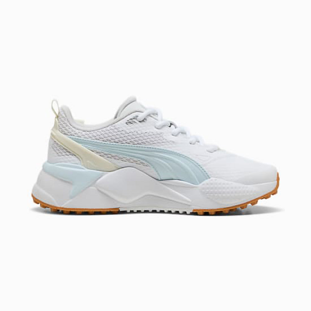 Puma Ladies GS-X Efekt Waterproof Golf Shoe in White & Icy Blue