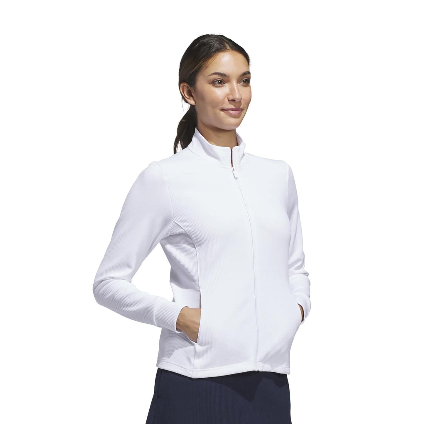 adidas Golf Ladies Full-Zip Textured Jacket – Lightweight Layering for Everyday Wear & On-Course Comfort