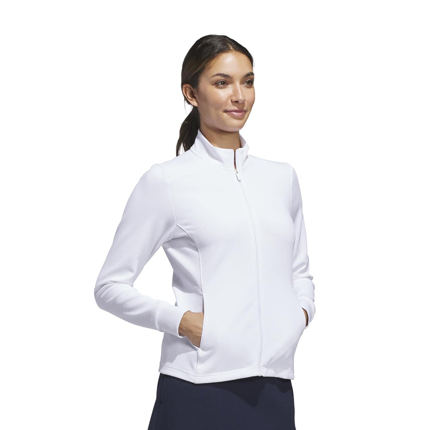 adidas Golf Ladies Full-Zip Textured Jacket – Lightweight Layering for Everyday Wear & On-Course Comfort