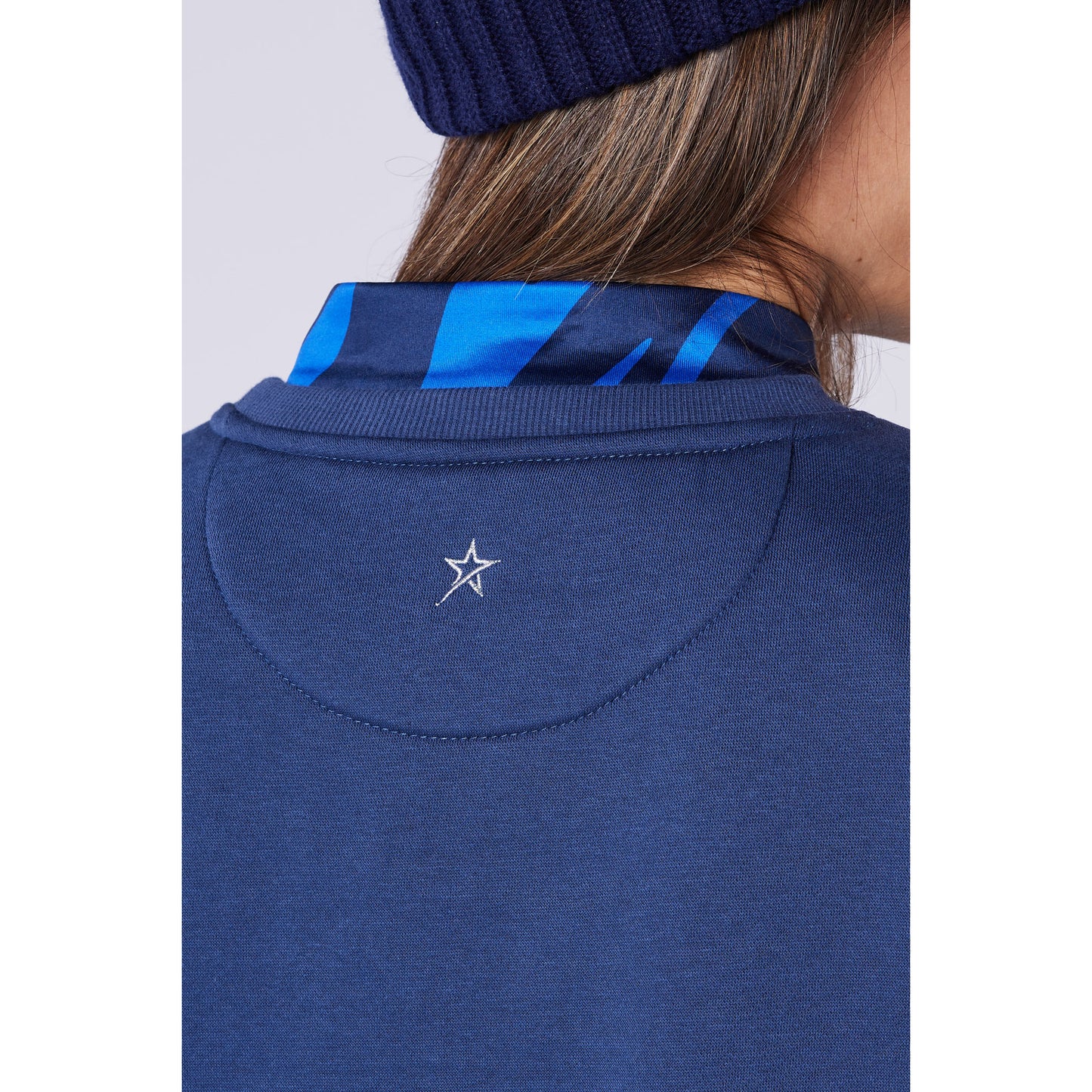Swing Out Sister Ladies Brushed-Backed Embossed Golf Sweatshirt in Navy