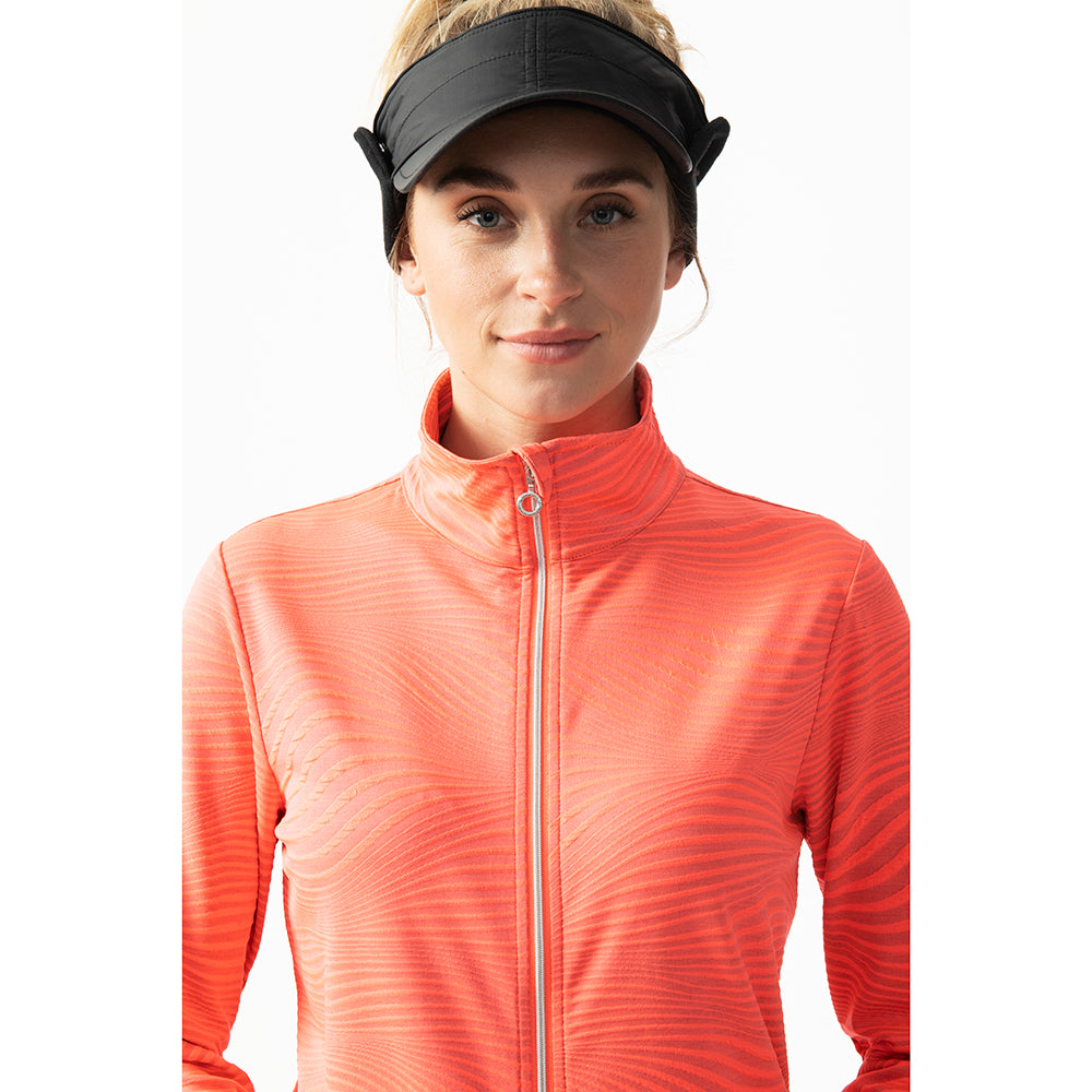 Daily Sports Ladies Full Zip Wave Print Mid-layer Golf Top