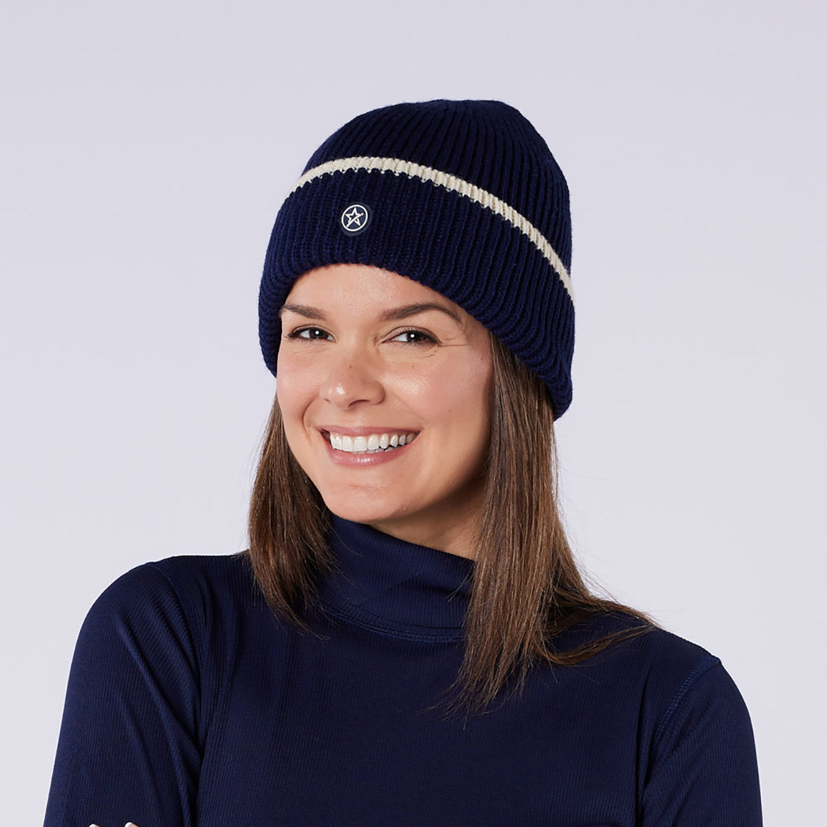 Swing Out Sister Fully Fleece Lined Water Resistant Beanie Hat in Navy