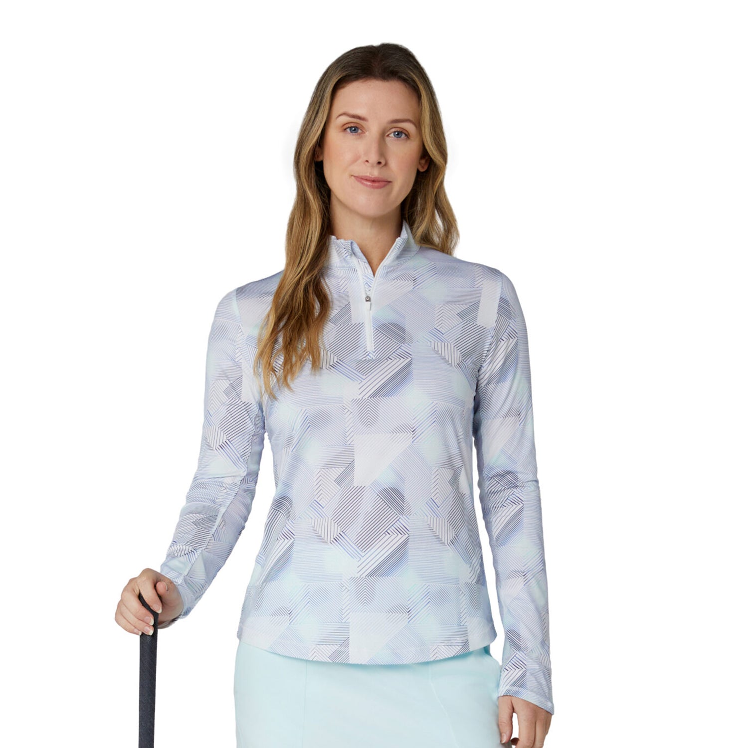 Callaway Womens Golf Top with Bold Geo Print and Mesh Ventilation for Added Comfort on The Course