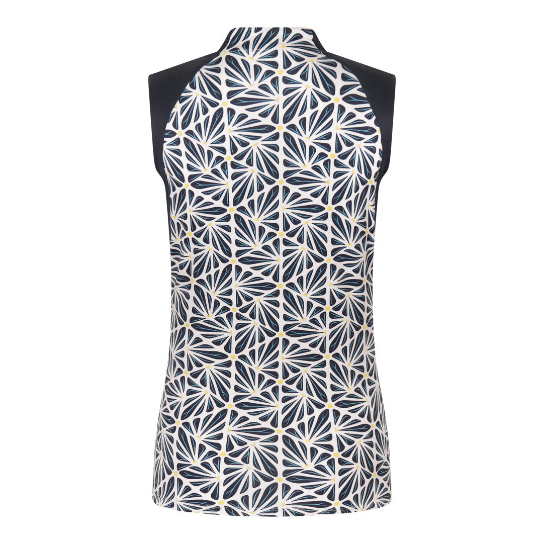 Tail Ladies Sleeveless Polo in Geometric Print 