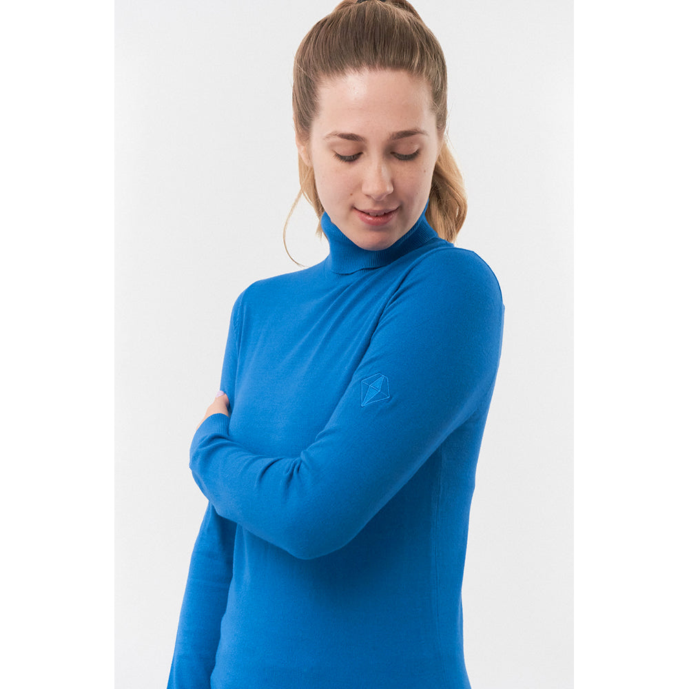 Pure Golf Ladies Classic Roll Neck in Cobalt Blue