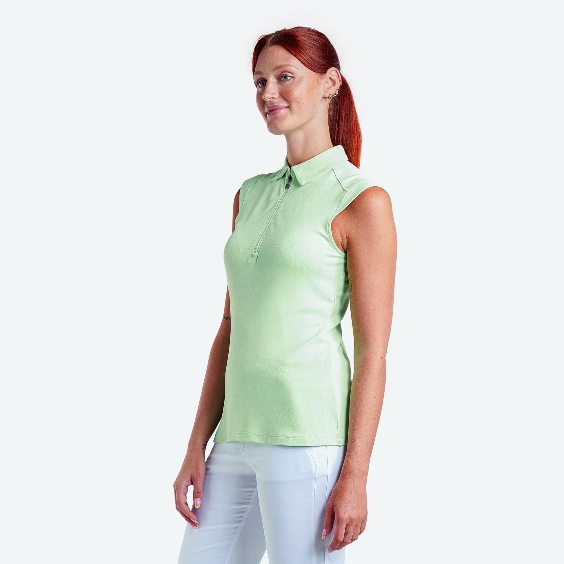 Nivo Ladies Sleeveless Piqué Polo with UPF 50+ in Fresh Mint 