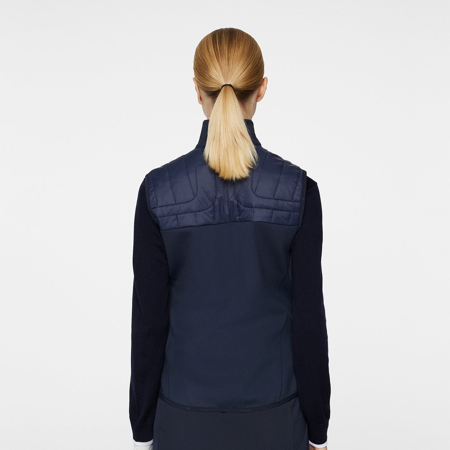 J.Lindeberg Ladies Quilted Hybrid Gilet in Navy