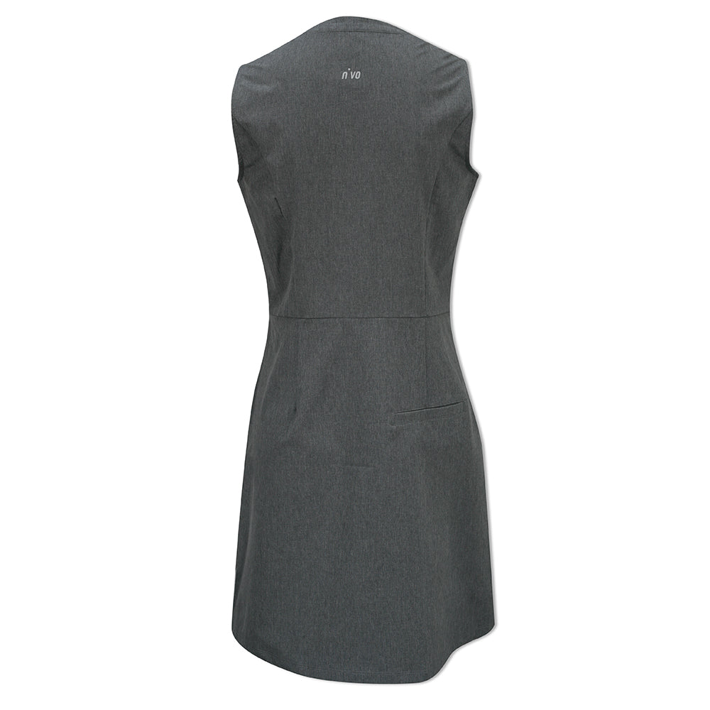 Nivo Ladies Sleeveless Woven Dress with UPF40 in Charcoal Heather