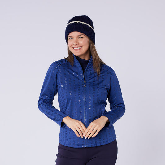 Swing Out Sister Ladies Brushed-Backed Full-Zip Mid Layer with Star Print