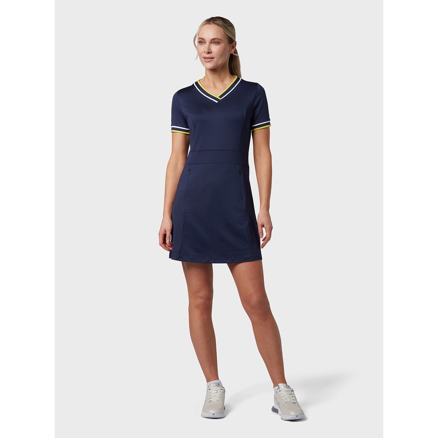 Callaway Short Sleeve V-Neck Colourblock Golf Dress