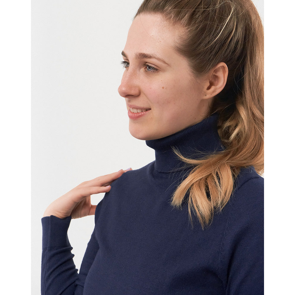 Pure Golf Ladies Classic Roll Neck in Navy