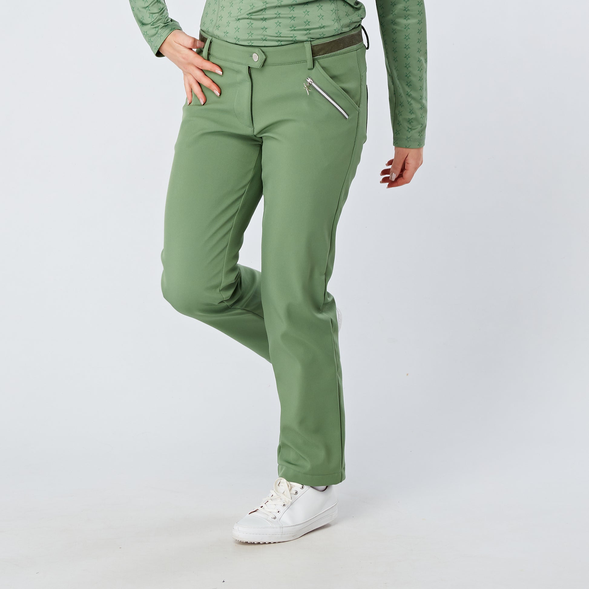 Swing Out Sister Ladies Windstopper Water Resistant Thermal Trousers in Sage
