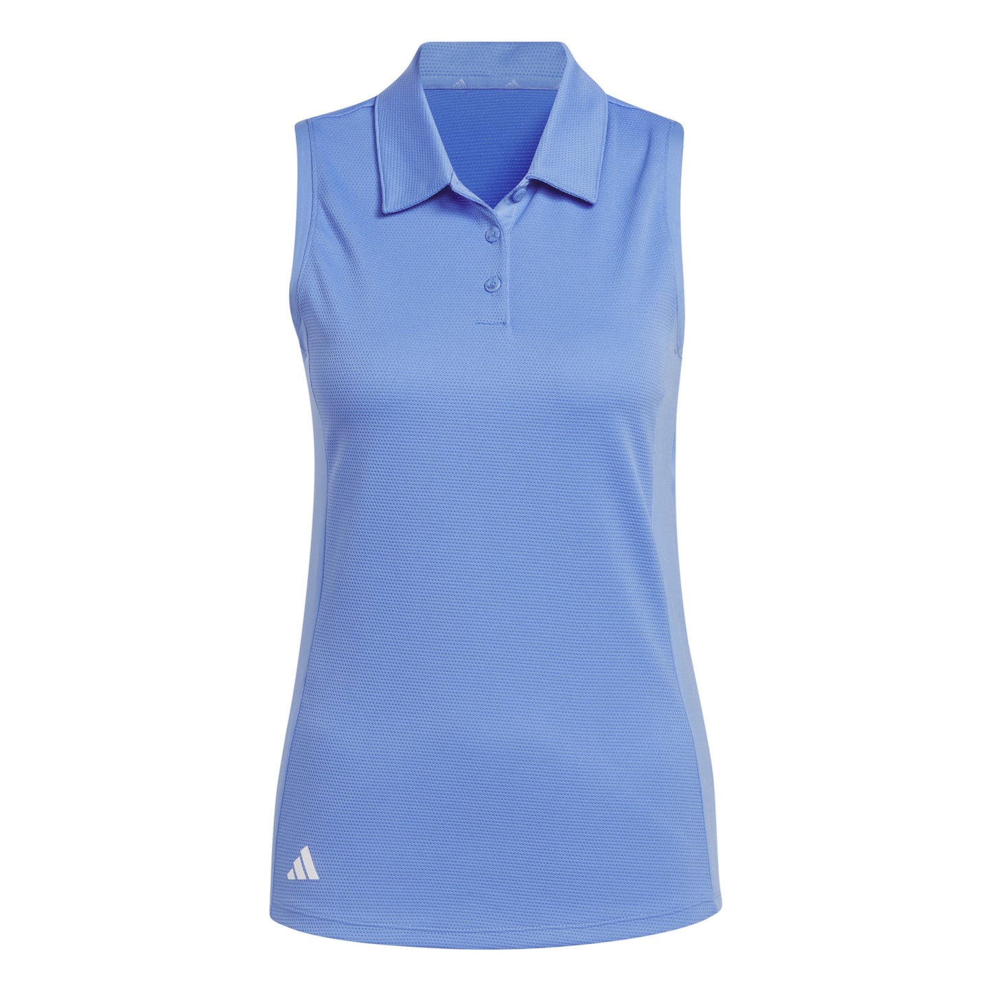 adidas Ladies Textured Sleeveless Golf Polo in Blue Fusion