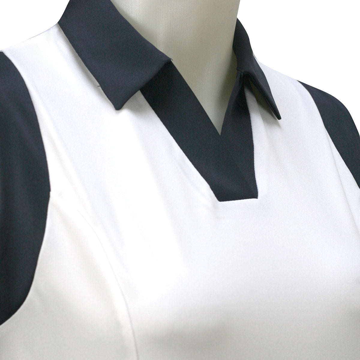 Callaway Ladies Sleeveless Colour Block Polo Shirt in Brilliant White