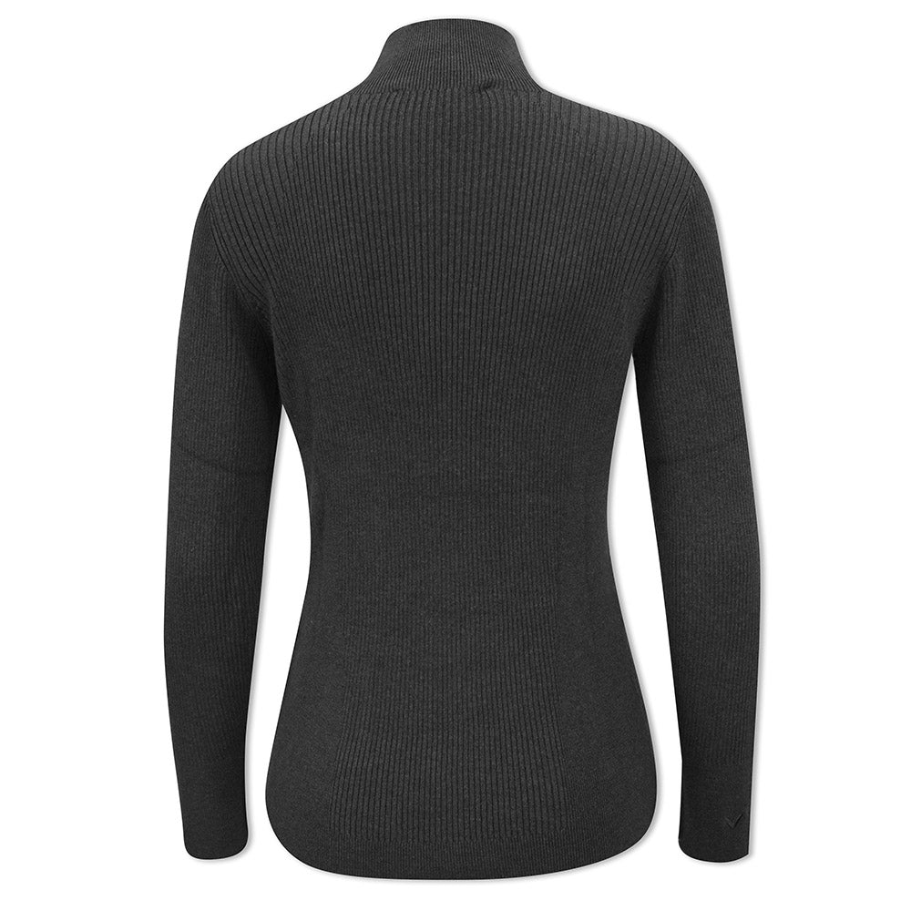 Callaway Golf Ladies High Mock Neck Ribbed Sweater in Charcoal Grey