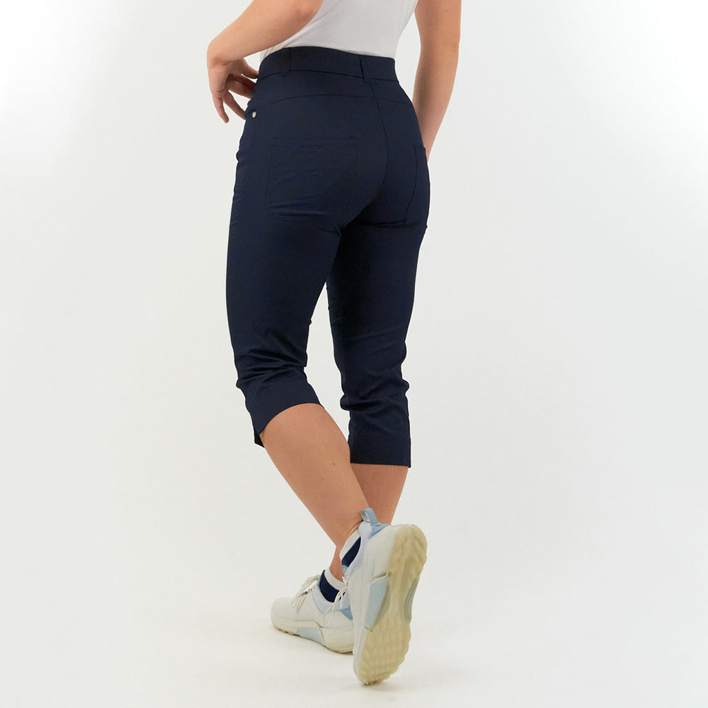 Pure Golf Ladies Lightweight Stretch Navy Capri