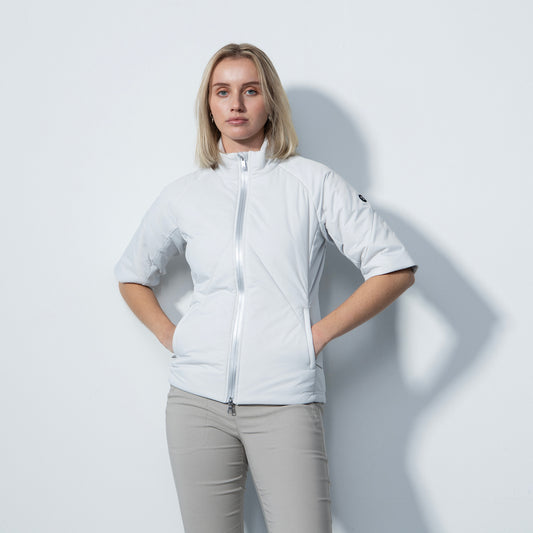 Daily Sports Ladies Padded Half Sleeve Jacket in Pearl White